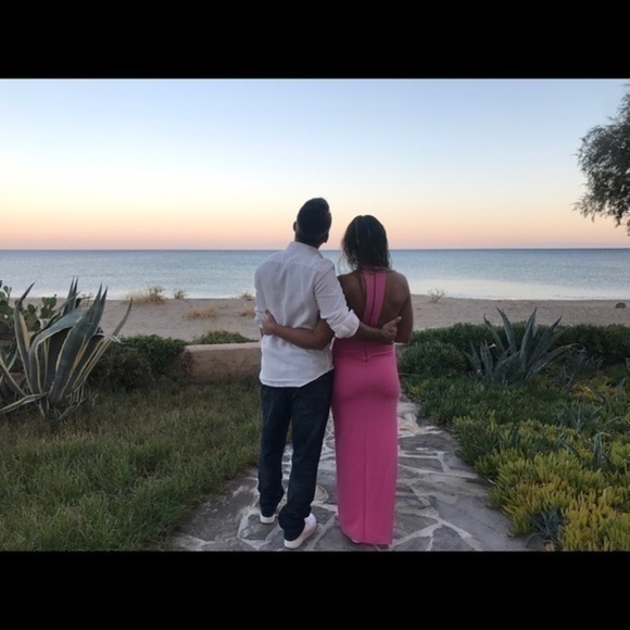 Asymmetrical pink Maxi Dress Size Small - Picture 2 of 6